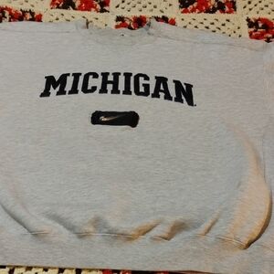 Nike Gray Michigan Crewneck Sweater